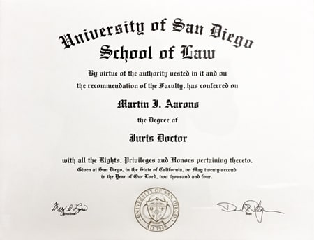 University of San Diego degree